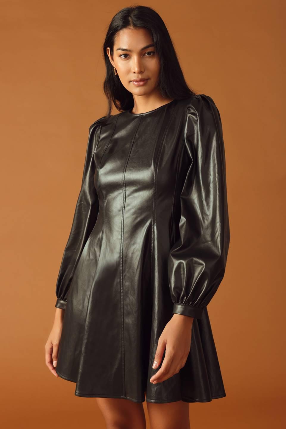 CHANGE OF PACE FAUX LEATHER MINI DRESS - Glamourous Grace