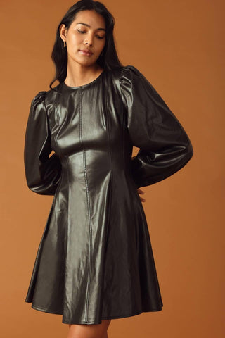 CHANGE OF PACE FAUX LEATHER MINI DRESS - Glamourous Grace