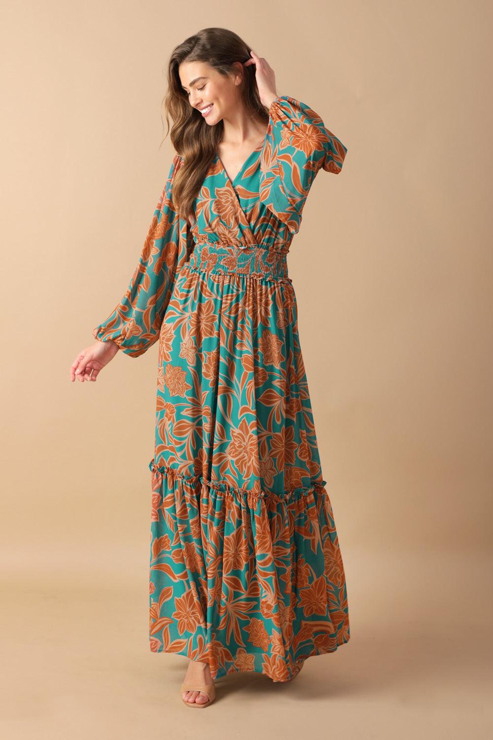FLEETING FAUNA WOVEN MAXI DRESS - Glamourous Grace
