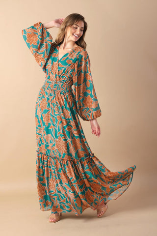 FLEETING FAUNA WOVEN MAXI DRESS - Glamourous Grace