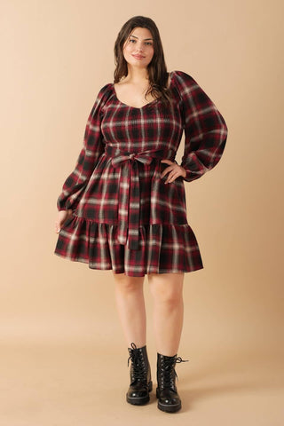 BE WITH YOU WOVEN PLAID MINI DRESS - Glamourous Grace