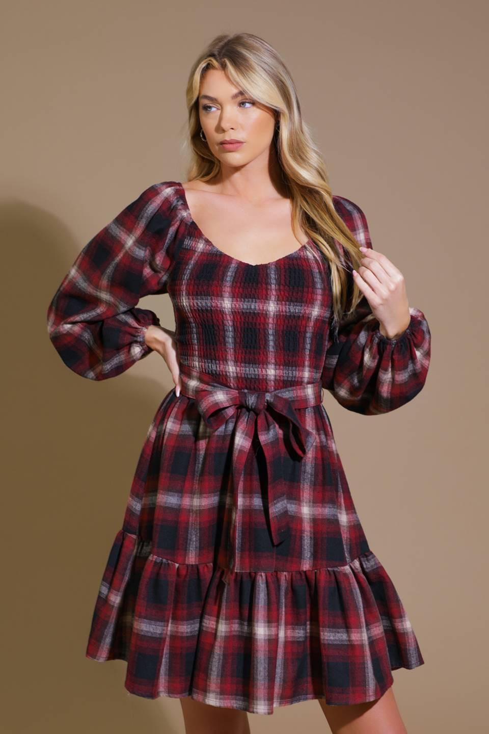 BE WITH YOU WOVEN PLAID MINI DRESS - Glamourous Grace
