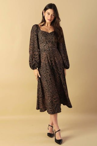 RUSTIC ALLURE WOVEN MIDI DRESS - Glamourous Grace