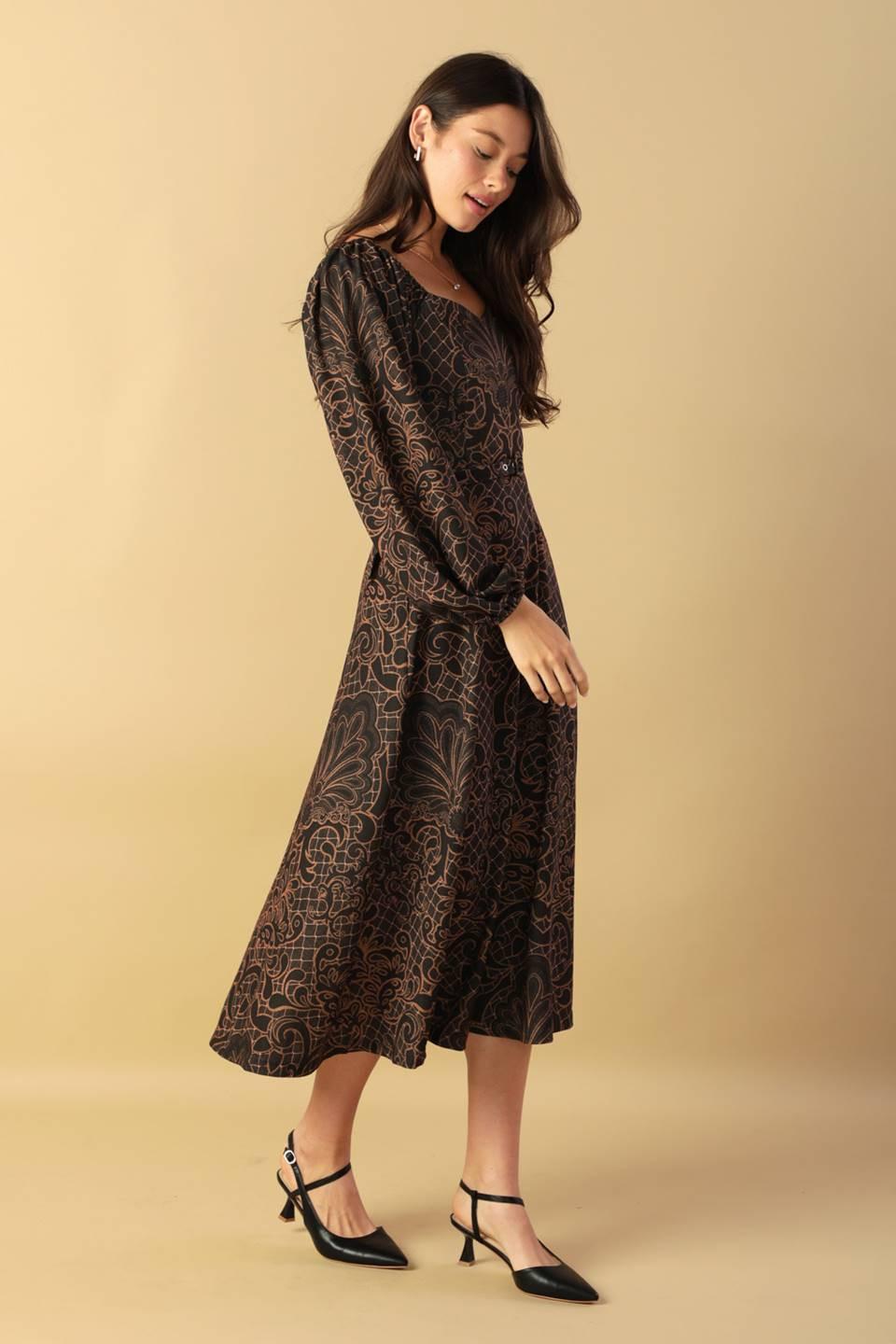 RUSTIC ALLURE WOVEN MIDI DRESS - Glamourous Grace
