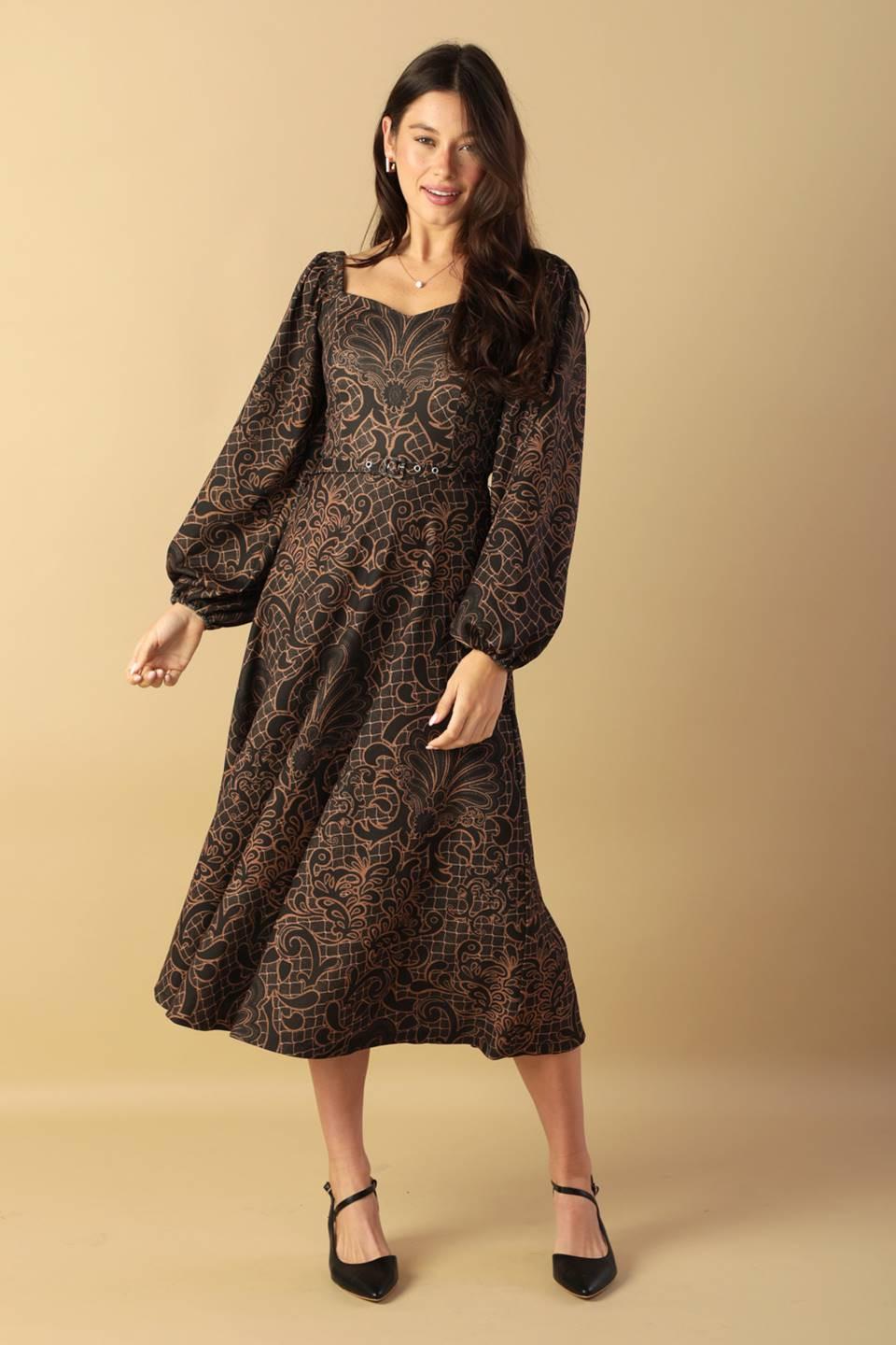 RUSTIC ALLURE WOVEN MIDI DRESS - Glamourous Grace
