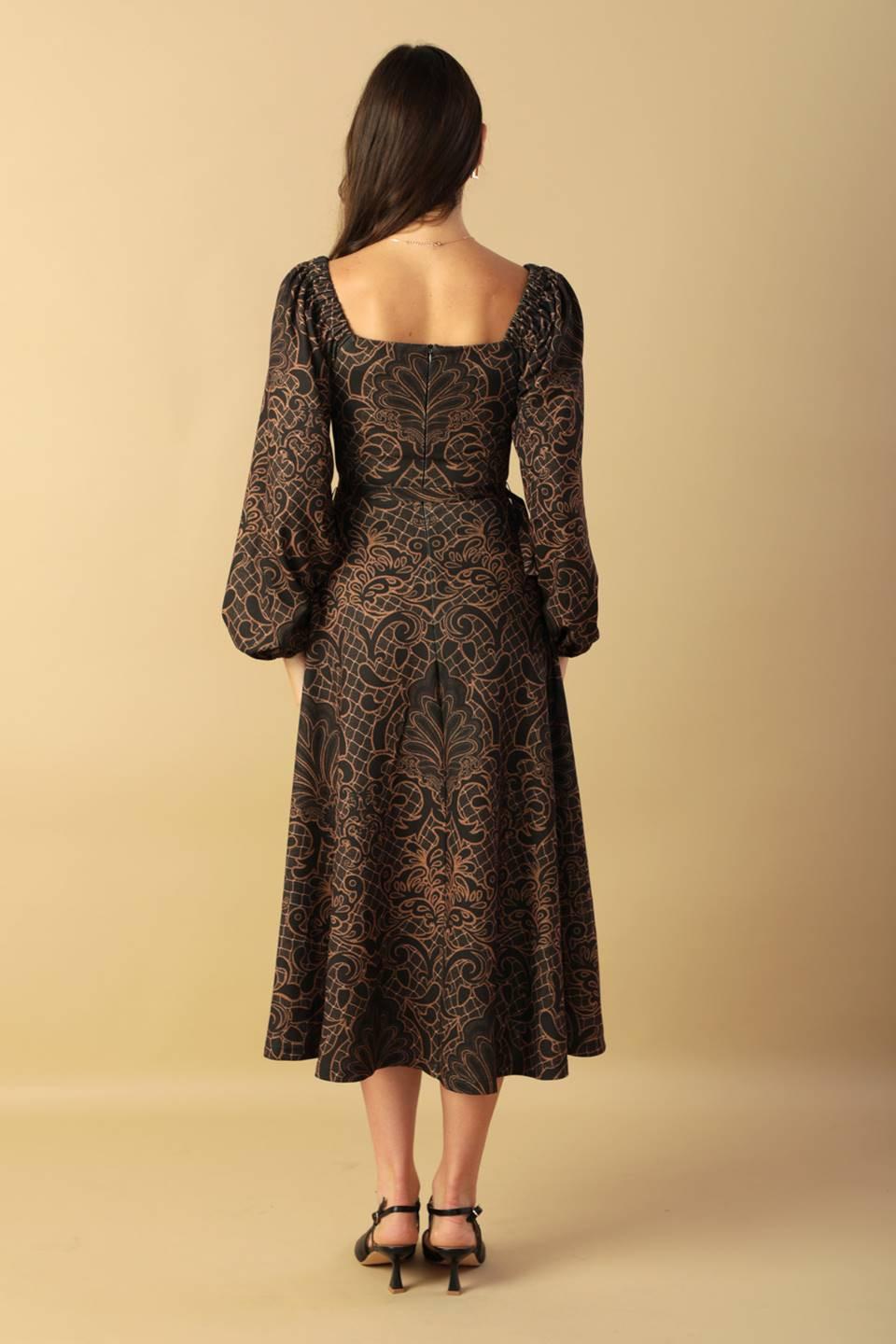 RUSTIC ALLURE WOVEN MIDI DRESS - Glamourous Grace