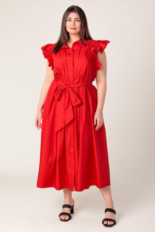 GLIMPSE IN TIME WOVEN MIDI DRESS - Glamourous Grace