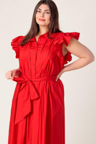 GLIMPSE IN TIME WOVEN MIDI DRESS - Glamourous Grace