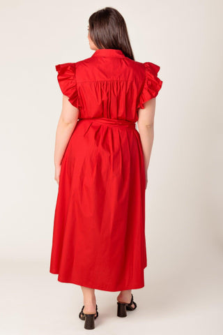 GLIMPSE IN TIME WOVEN MIDI DRESS - Glamourous Grace