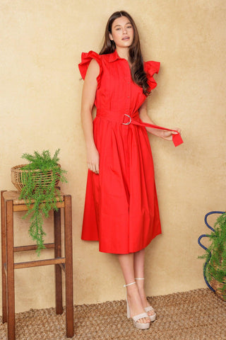 GLIMPSE IN TIME WOVEN MIDI DRESS - Glamourous Grace