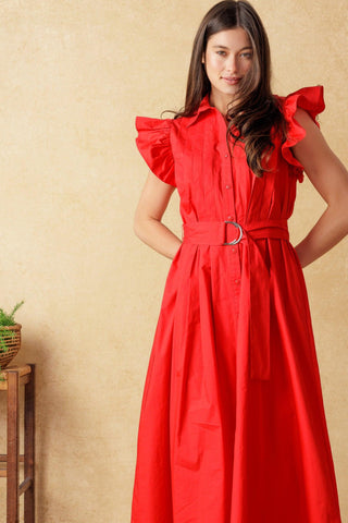 GLIMPSE IN TIME WOVEN MIDI DRESS - Glamourous Grace