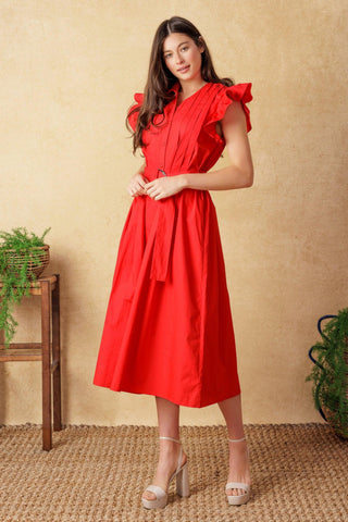 GLIMPSE IN TIME WOVEN MIDI DRESS - Glamourous Grace