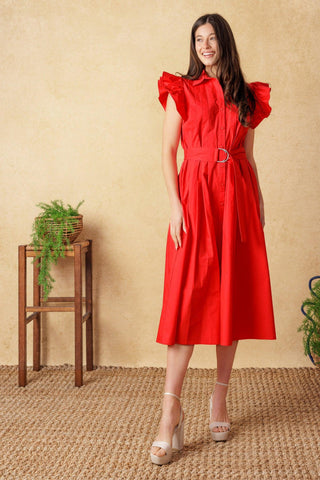 GLIMPSE IN TIME WOVEN MIDI DRESS - Glamourous Grace