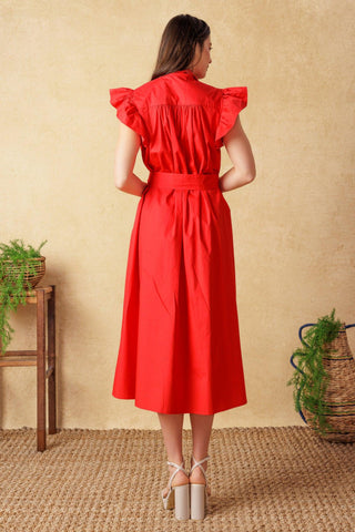 GLIMPSE IN TIME WOVEN MIDI DRESS - Glamourous Grace