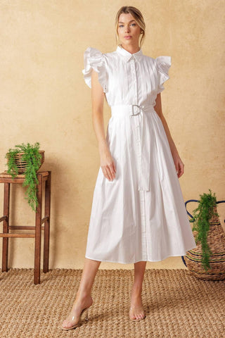 GLIMPSE IN TIME WOVEN MIDI DRESS - Glamourous Grace