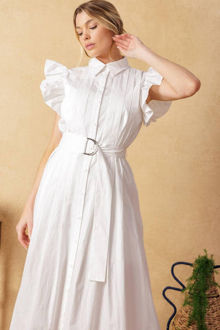GLIMPSE IN TIME WOVEN MIDI DRESS - Glamourous Grace
