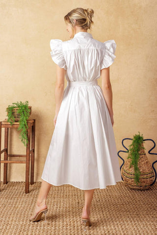 GLIMPSE IN TIME WOVEN MIDI DRESS - Glamourous Grace