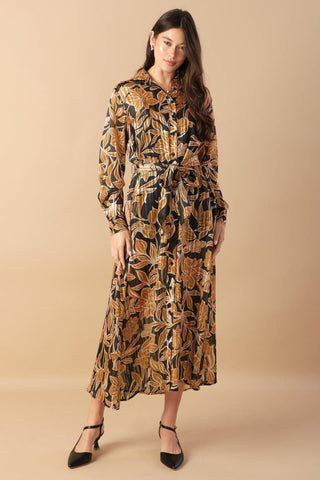 BETWEEN THE LINES WOVEN MIDI DRESS - Glamourous Grace