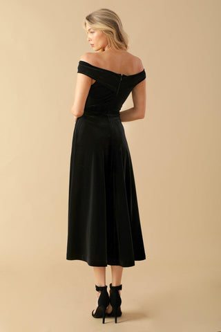 BE THERE FOR YOU VELVET MIDI DRESS - Glamourous Grace