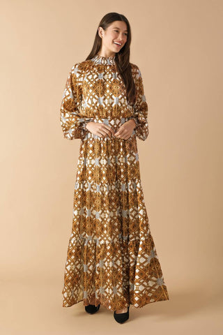 CELESTIAL CASCADE WOVEN MAXI DRESS - Glamourous Grace