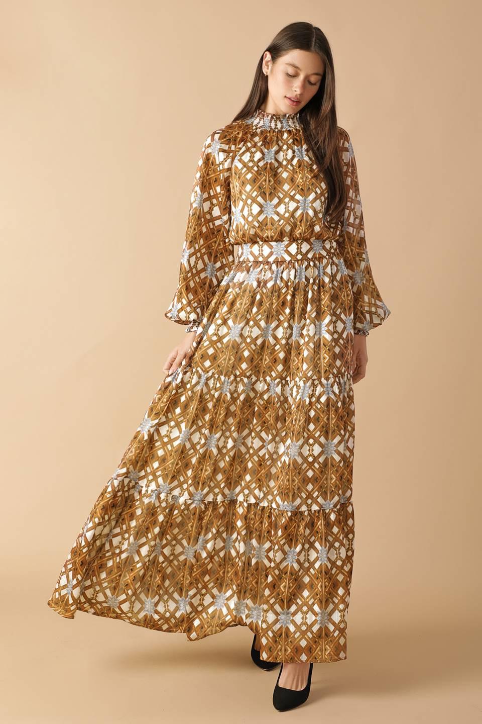 CELESTIAL CASCADE WOVEN MAXI DRESS - Glamourous Grace