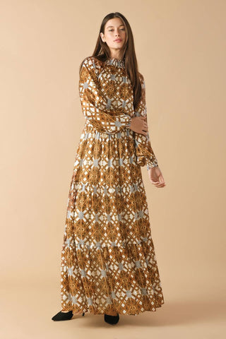 CELESTIAL CASCADE WOVEN MAXI DRESS - Glamourous Grace