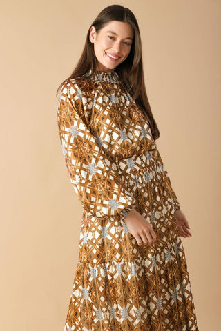 CELESTIAL CASCADE WOVEN MAXI DRESS - Glamourous Grace