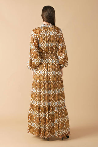 CELESTIAL CASCADE WOVEN MAXI DRESS - Glamourous Grace