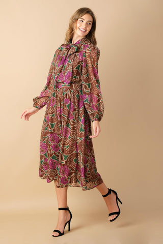 DRIFTING THOUGHTS WOVEN MIDI DRESS - Glamourous Grace