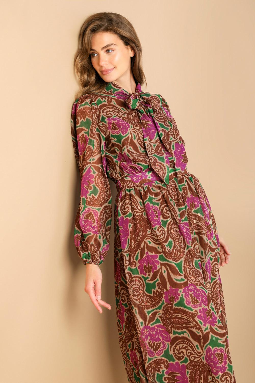 DRIFTING THOUGHTS WOVEN MIDI DRESS - Glamourous Grace