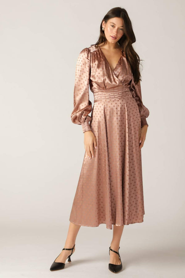MOMENTS OF CLARITY WOVEN MIDI DRESS - Glamourous Grace