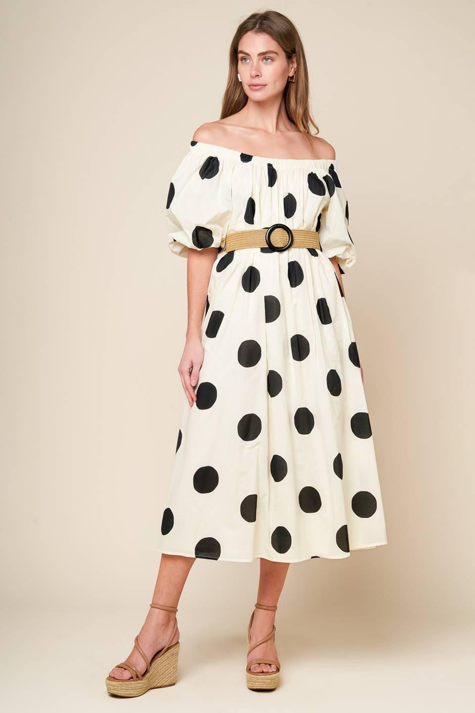 HUMMINGBIRD'S HAVEN OFF WHITE WOVEN MIDI DRESS - Glamourous Grace
