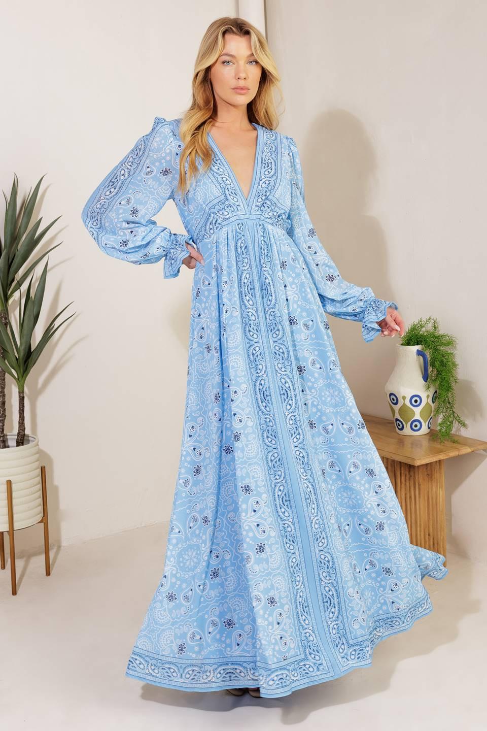 RIPPLES OF TIME WOVEN MAXI DRESS - Glamourous Grace