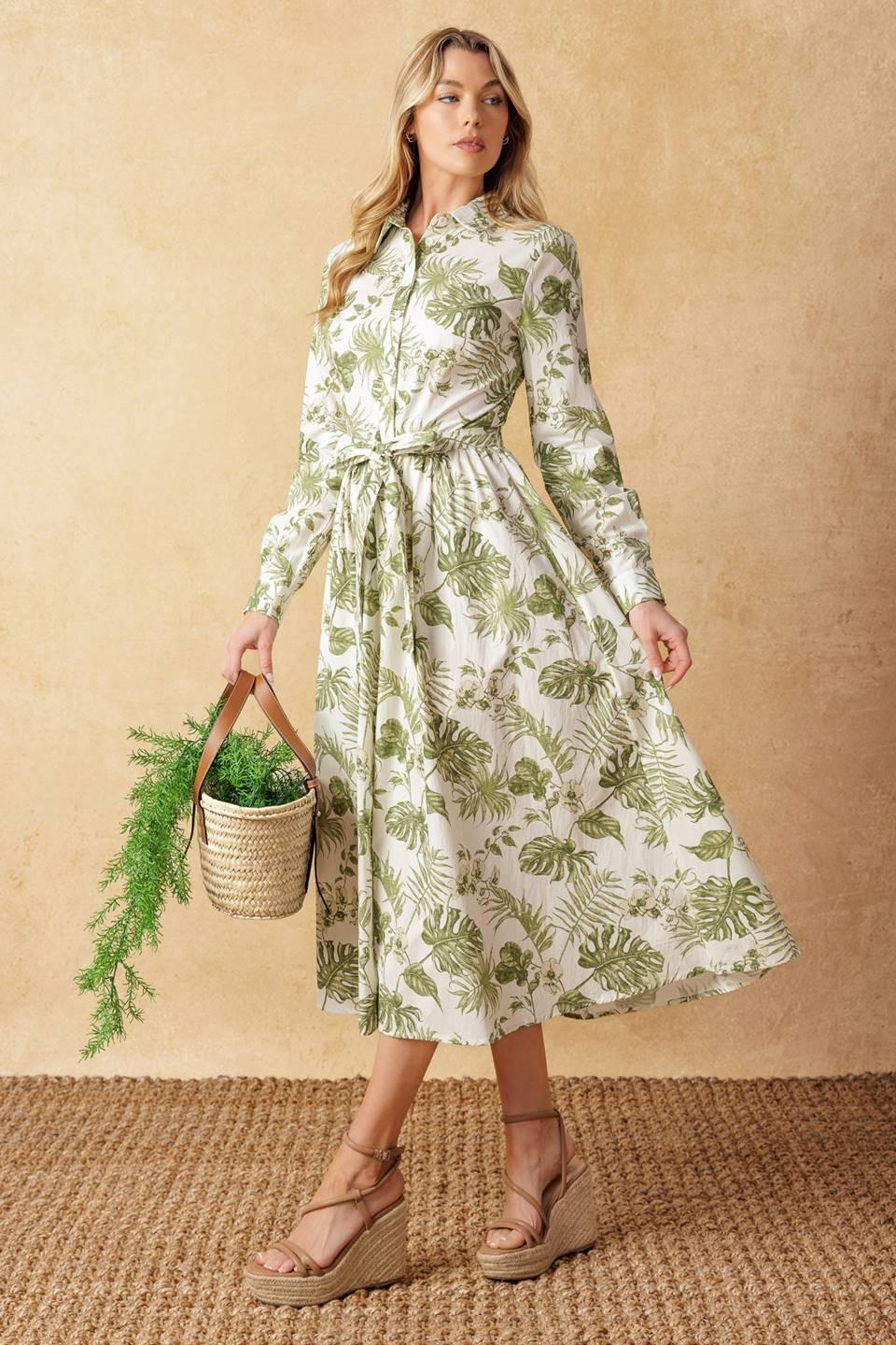 WANT YOU AROUND WOVEN MIDI DRESS - Glamourous Grace