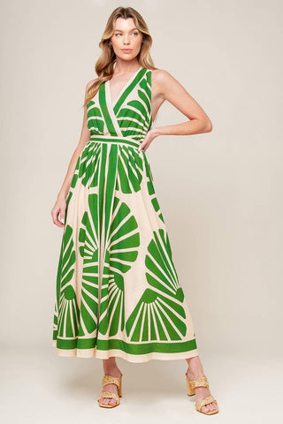 SWEPT ME OFF MY FEET GREEN WOVEN MIDI DRESS - Glamourous Grace