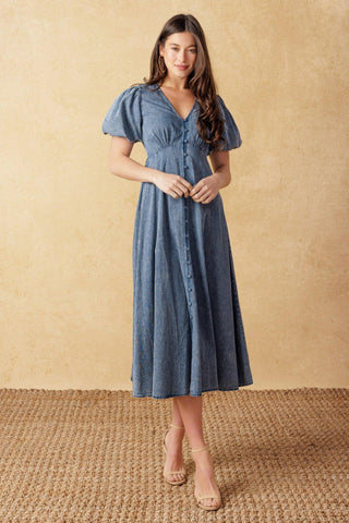 FOREVER MINE LIGHT WEIGHT DENIM MIDI DRESS - Glamourous Grace