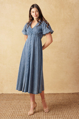 FOREVER MINE LIGHT WEIGHT DENIM MIDI DRESS - Glamourous Grace