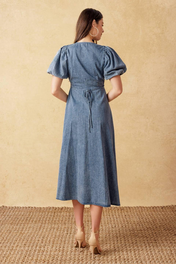 FOREVER MINE LIGHT WEIGHT DENIM MIDI DRESS - Glamourous Grace