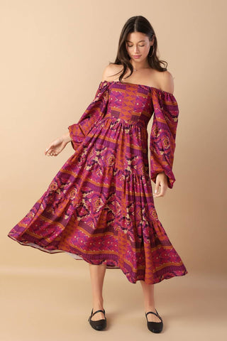 MELLOW MOMENTS WOVEN MIDI DRESS - Glamourous Grace