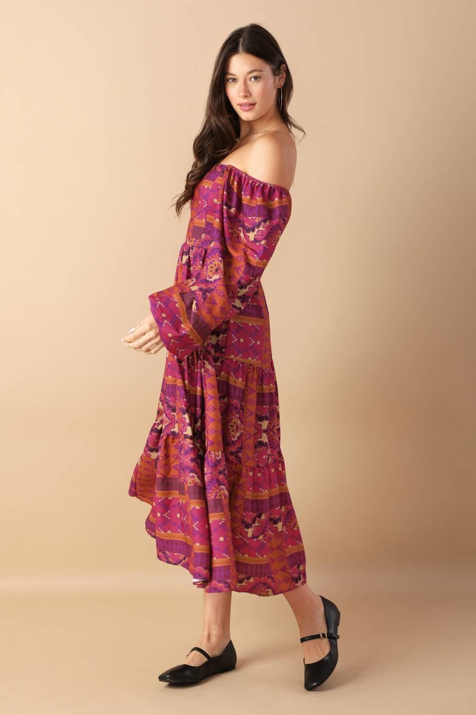MELLOW MOMENTS WOVEN MIDI DRESS - Glamourous Grace