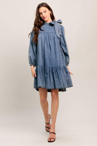 COMMON GROUND LIGHT WEIGHT DENIM MINI DRESS - Glamourous Grace