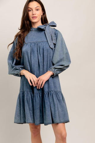 COMMON GROUND LIGHT WEIGHT DENIM MINI DRESS - Glamourous Grace