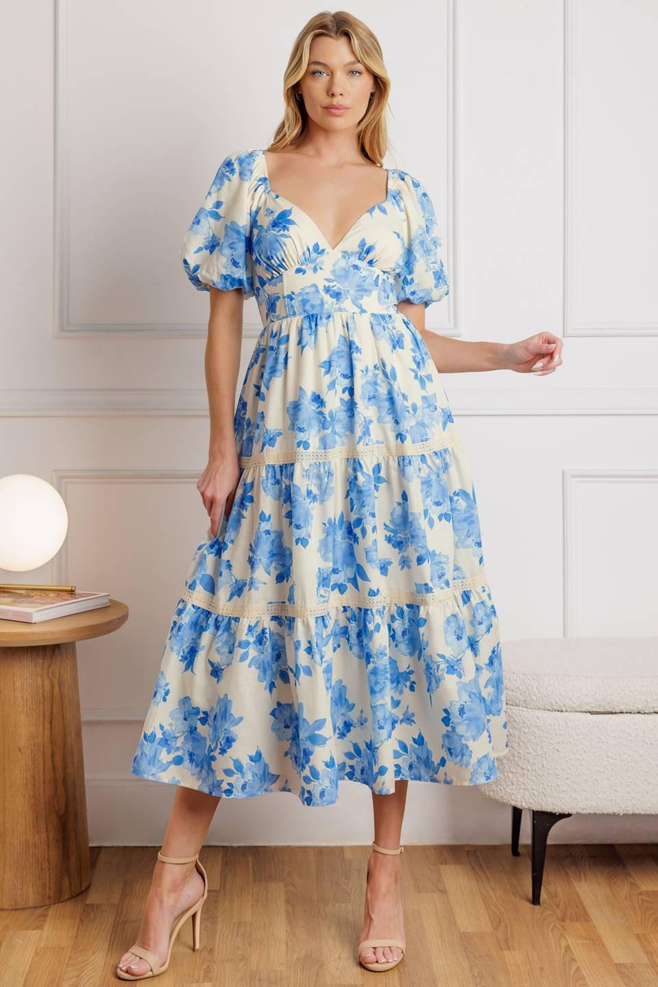 BLOOMING DAY WOVEN MIDI DRESS - Glamourous Grace