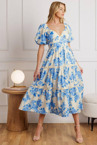 BLOOMING DAY WOVEN MIDI DRESS - Glamourous Grace