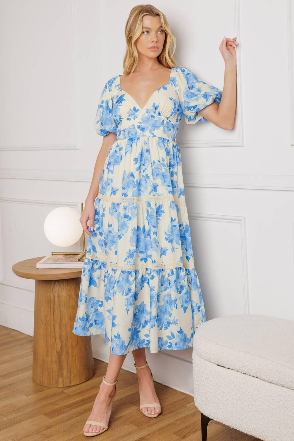 BLOOMING DAY WOVEN MIDI DRESS - Glamourous Grace