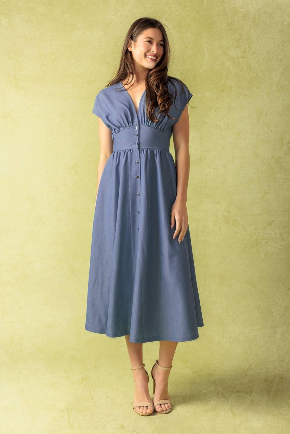 BRIGHT MORNINGS WOVEN MIDI DRESS - Glamourous Grace
