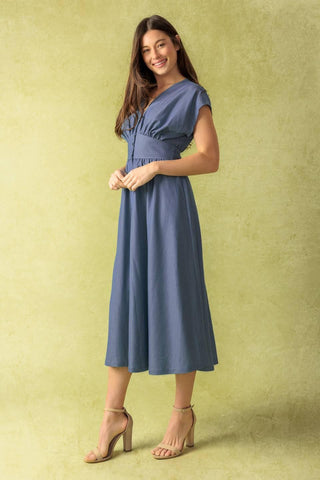 BRIGHT MORNINGS WOVEN MIDI DRESS - Glamourous Grace