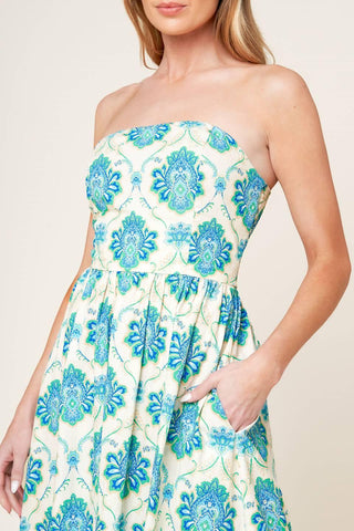 THRIVING POISE WOVEN MIDI DRESS - Glamourous Grace
