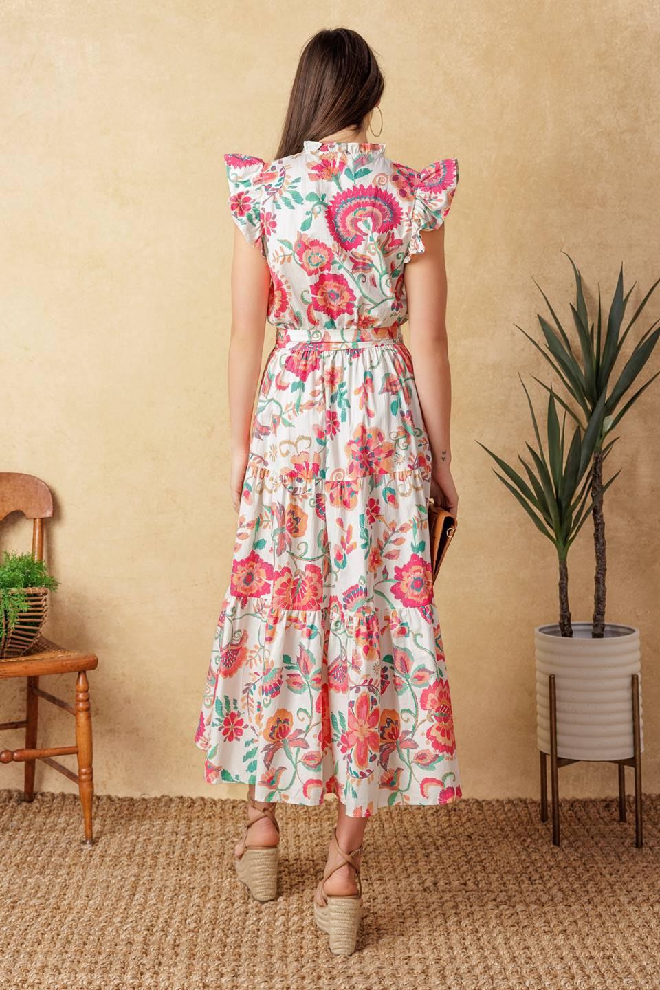 BRIGHT MOMENTS WOVEN MIDI DRESS - Glamourous Grace