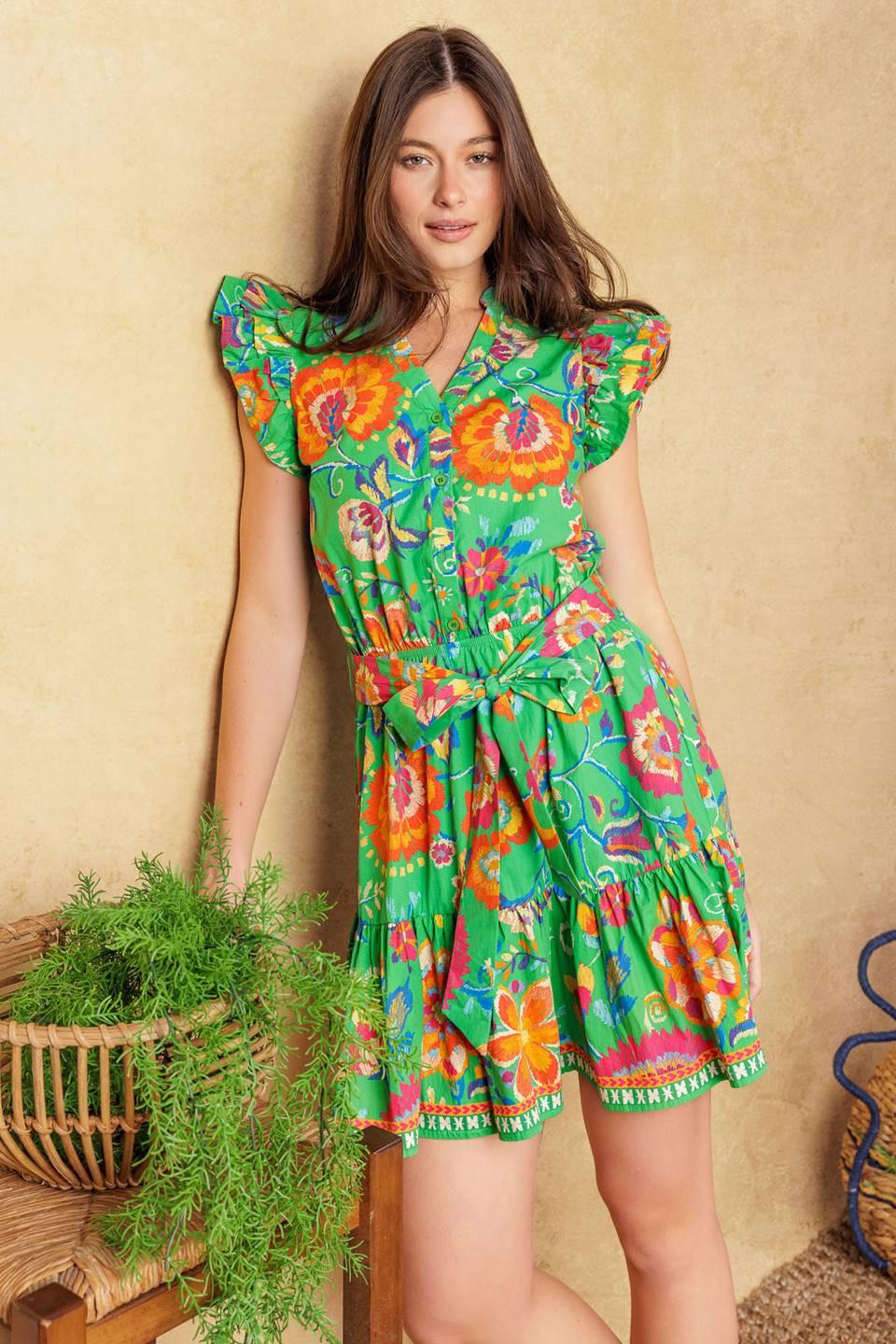 BRIGHTER DAYS WOVEN MINI DRESS - Glamourous Grace